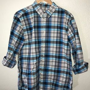 Old Navy Blue Plaid Shirt - L